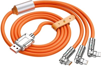 Life Like 3-in-1 Cable 1.2 m 180 Degree Rotation 120W 3 IN 1 Fast Charging Cable(Compatible with Mobiles, Tablets, Orange)