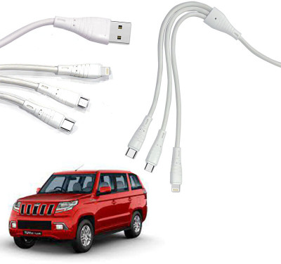 AUTO PEARL 3-in-1 Cable 1 m 3 in 1 WL-49 Rapid Data Cable compatible with TUV 300 Plus(Compatible with Mobile, Tablet, White, One Cable)