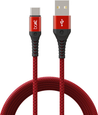 BoAt Type C 2 A 1.5 M Type C A550  (Compatible With Laptop, Mobile, Tablet, Martian Red) For Rs. 125 @ 79 %