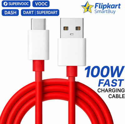 Flipkart SmartBuy USB Type C Cable 10 A 1 m 100W SuperVOOC Cable 80W SuperVOOC Cable(Compatible with All Type C Devices, Red, White, One Cable, USB Type A To USB Type C)