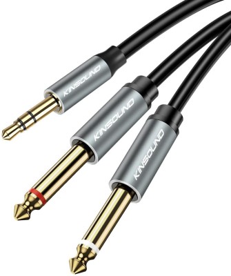 Kinsound AUX Cable 1.5 m KS6027GR(Compatible with Laptop, Personal Computer, Charging Adapter, Speaker, Grey, One Cable)