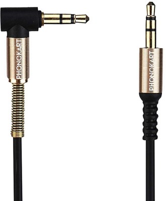 PHONOKART AUX Cable 1 m TPE I sound-2 Aux Audio Cable, 1 Meter - Black(Compatible with Mobile, Tablet, MP3 Player, TV, Gaming Console, Black, One Cable)