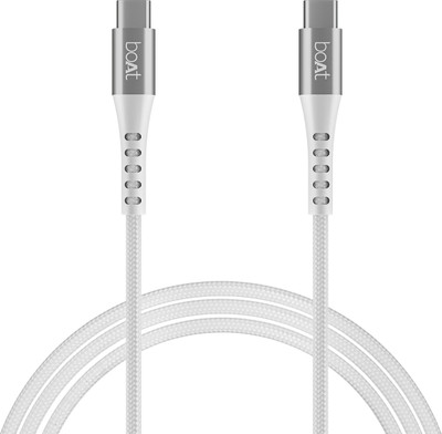 boAt USB Type C Cable 5 A 1.5 m Aluminium Alloy Shell Type-c C600(Compatible with Any device with Type-c port, White, One Cable)