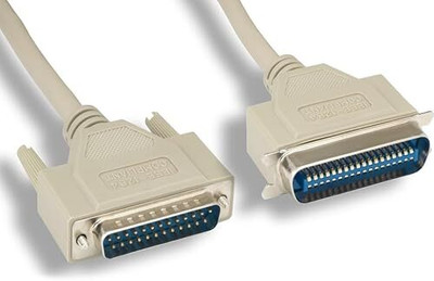 RuhZa DVI Cable 1.5 m NA Parallel Printer Cable LPT Parallel Printer IEEE-1284, RS-232(Compatible with PC, Printer, scanner, White, One Cable)