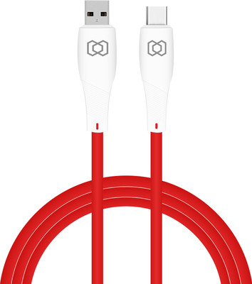 Energy Unlimited USB Type C Cable 2 A 1 m Rush(Compatible with Mobile, Red, White, One Cable)