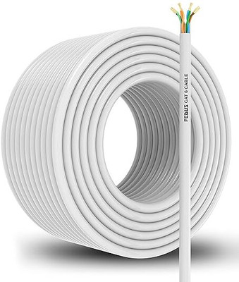 Fedus Ethernet Cable 300 m 300Meter CAT6 High Speed RJ45 Ethernet Patch Cable Roll Blue 300 m LAN Cable Internet Network Computer Cable(Compatible with Laptop, Modem, PC, Router, Television, White, One Cable)