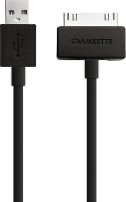 AMKETTE Micro USB Cable 2 A 1.5 m Charge/Sync 30 Pin to USB(Compatible with All iPhones (5,6,7,8 & X Series) , iPad & iPod, Black, One Cable)