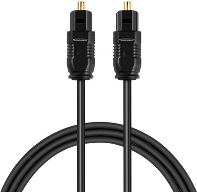 RuhZa Fiber Optical Cable 1.5 m Toslink Digital Optical Audio S/PDIF Cable Support Dolby Digital DTS PCM 1.5 -M(Compatible with Television, DVD Player, Black, One Cable)