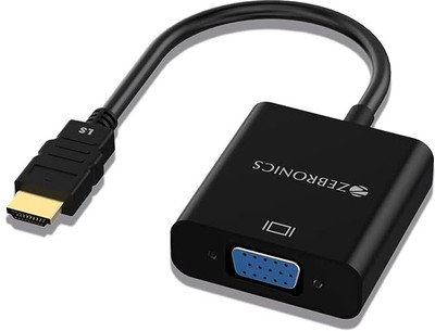 ZEBRONICS HDMI Adapter 0.23 m ZEB-HAV01(Compatible with Desktop, Laptop, Black, One Cable)