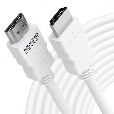 Muchoconnect HDMI Cable 3 m 60Hz hdmi cable tv 4k hdmi cable 3 mtr with Nickel Plated Durable hdmi to hdmi cable(Compatible with Laptop, Computer, Gaming Console, TV, Camera, Projector, White, One Cable)