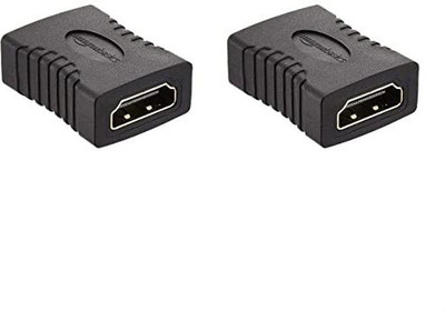 RAREGEAR HDMI Cable 0.02 m HDMI Female to Female Coupler Connector Adapter Extender F/F High Speed (Pack 2)(Compatible with HDMI Cable, Black, Pack of: 2)