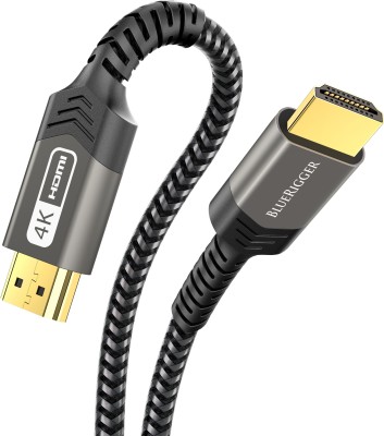 BlueRigger HDMI Cable 3 m Braided High Speed HDMI Cable with Ethernet, Supports 3D, 4K and ARC - 10 Ft(Compatible with COMPUTER, TV, Gaming Console, Gray, One Cable)