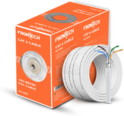 Frontech LAN Cable 305 m Polyethylene NC-0001 Best Reliability & Performance with Durable & Long-Lasting Material(Compatible with Computer Network, LAN Cables, Ethernet Cables, PC, CCTV, White, One Cable)
