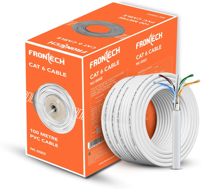 Frontech LAN Cable 305 m Polyethylene NC-0001 Best Reliability & Performance with Durable & Long-Lasting Material(Compatible with Computer Network, LAN Cables, Ethernet Cables, PC, CCTV, White, One Cable)