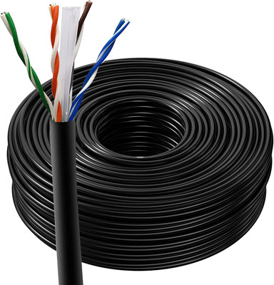 GITRU LAN Cable 100 m 100 Meter CAT6 24AWG CCA High Speed Outdoor Ethernet Lan Network Cable Twisted Pair(Compatible with Computer, Laptop, Wifi Routers, TV, Network Switch DVR, Black, One Cable) GITRU LAN Cable 100 m 100 Meter CAT6 24AWG CCA High Speed Outdoor Ethernet Lan Network Cable Twisted Pair(Compatible with Computer, Laptop, Wifi Routers, TV, Network Switch DVR, Black, One Cable)