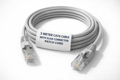 KNP LAN Cable 3 m HIGH QUALITY CAT6 LAN NETWORK CABLE PATCH CORD(Compatible with LAPTOP, DESKTOP, ROUTER, NETWORK SWITCH, ALL NETWORK DEVICES SUPPORT CAT6 RJ45 CONNECTOR, Grey White, One Cable, RJ-45 To RJ-45)