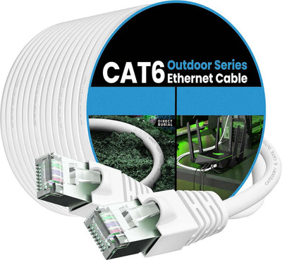 Sadow LAN Cable 5 m 5 Meter Cat 6 Outdoor Ethernet Cable Internet LAN Cable RJ45 Patch Cord(Compatible with Desktops, Laptops, Servers, Gaming Consoles, TV, White)