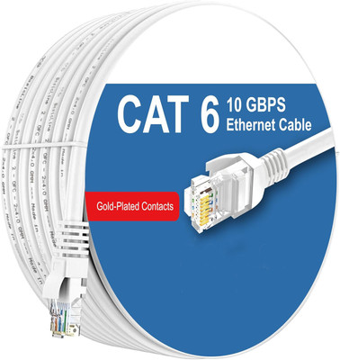 Civon LAN Cable 3 m LAN Cable CAT6/Cat 6 Ethernet Cable Network Cable Internet Cable RJ45 LAN Wire High Speed Patch Cable Computer Cord(Compatible with Computer, Laptop, Servers, Gaming Consoles, White)