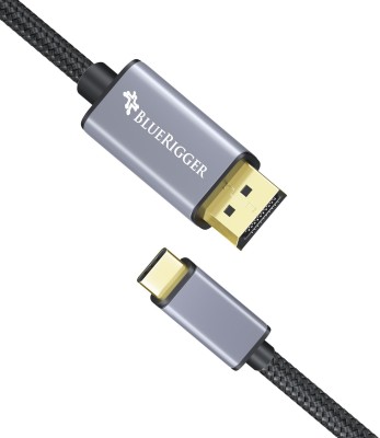 BlueRigger LAN Cable 1.8 m TYPEC-DP-CABLE(Compatible with MOBILE,COMPUTER, Multicolor, One Cable)