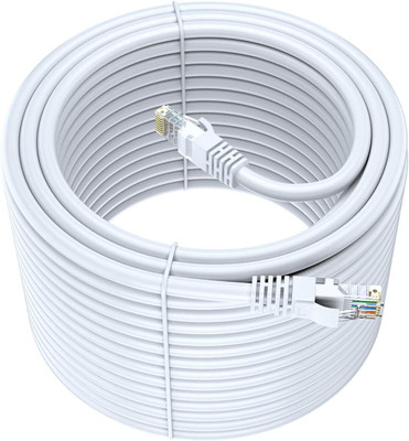 Sadow LAN Cable 3 m High Speed 3 Meter CAT-6 Network RJ45 Ethernet Patch Cord(Compatible with Desktops, Laptops, Servers, Gaming Consoles, TV, White)