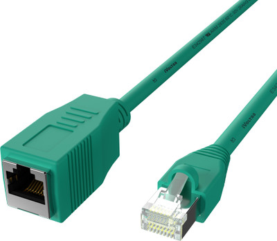 iVoltaa LAN Cable 0.3 m CAT 6A LAN Extension 1 Ft - 0.3 Mts(Compatible with CAT 6A Applications, Routers, Laptop/ PC, Gaming Cosoles, Green, One Cable)