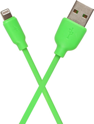 GANSTA Lightning Cable 2.4 A 1 m PVC 2.4A USB Cables for Mac, Iphone Sync and Charge Lightning Cable(Compatible with Mobile, Green, One Cable)