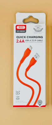 Xo professional Lightning Cable 1 m XO-NB240 USB-A to Lightning Cable 2.4A Fast Charging & Data Sync 1M Red(Compatible with IP DEVICES, Red, One Cable)