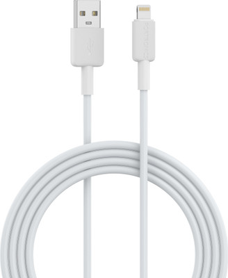 Portronics Lightning Cable 3 A 1 m Konnect Link USB to 8PIN Fast Charging Cable(Compatible with Smartphones, White, One Cable)