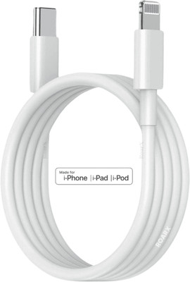 RoarX Lightning Cable 1 m 20 Watt Original type c to cable for all phones(Compatible with Apple iPhone 11 iPhone 12 iPhone 13 iPhone 14 iPhone 15 iPhone X iPhone XR, White, One Cable) RoarX Lightning Cable 1 m 20 Watt Original type c to cable for all phones(Compatible with Apple iPhone 11 iPhone 12 iPhone 13 iPhone 14 iPhone 15 iPhone X iPhone XR, White, One Cable)