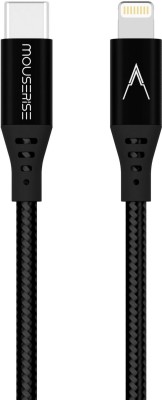 Mouserise Lightning Cable 3 A 1 m NA MRV0L10201(Compatible with iPhone 14, iPhone 13, iPhone 12, iPad, Black, One Cable)