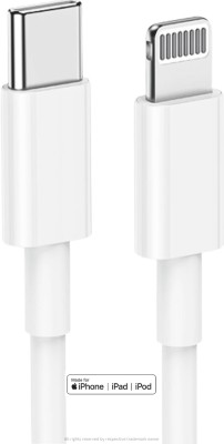 RoarX Lightning Cable 1 m PVC 20 Watt type C to iPhone Lightning Cable for iphone charger cable usb c type cable(Compatible with Apple iPhone 11 iPhone 12 iPhone 13 iPhone 14 iPhone 15 iPhone X iPhone XR, White, One Cable)