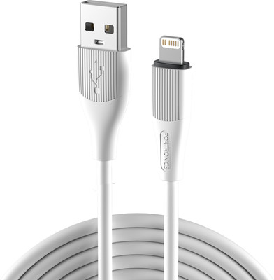 Portronics Lightning Cable 1 m Silklink 3A USB to 8 Pin Fast charging Cable for Lightning Devices, Premium Silicon Cable(Compatible with Smartphones, White)