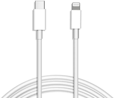 KnapSnap Lightning Cable 2 A 1.2 m 20W Fast Charging & 480 Mbps Data Transmission Speed(Compatible with iPhone, iPad, Other iOS devices, White, One Cable)