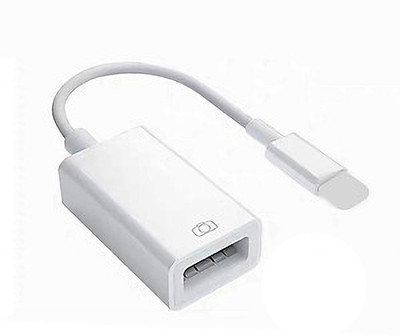 Hespa Lightning Cable 0.5 A 0.1 m Braided Shielding Type-C Female Adapter for 8-Pin Charging, Camera, and Sync(Compatible with iPhone13/12/11/Xr/X/XS/8/7/Card Reader/Flash Drive/Mouse/MIDI Keyboard, White, One Cable, USB Type A To Lightning)