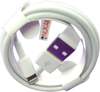NUKAICHAU Lightning Cable 3.6 A 1.05 m Copper Braiding iPhone Lightning Cable Wire(Compatible with Apple iPhone, iPad, Airpods, iPod & all other devices with Lightning Port, White, One Cable)