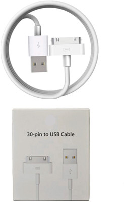 SANNO WORLD Lightning Cable 2 A 1 m 30 Pin To Usb Charging And Sync Data Cable(Compatible with I Phone 4 / 4S / 4G Ipod And Ipad 3Rd Generation, White, One Cable)