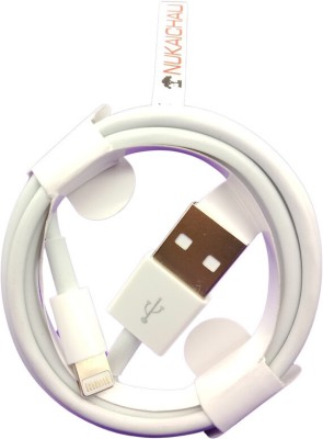 NUKAICHAU Lightning Cable 6.5 A 0.9 m Copper Braiding Lightning Cable for iPhones, iPads, Airpdods & iPods(Compatible with Apple iPhone, iPad, Airpods, iPod & all other devices with Lightning Port, White, One Cable)