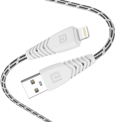 Portronics Lightning Cable 2 m POR 1674(Compatible with 8 PIN DEVICES, White, One Cable)