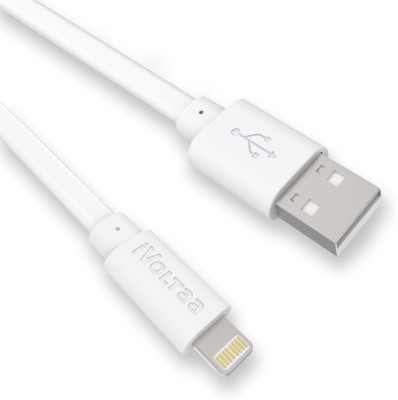 iVoltaa Lightning Cable 2.4 A 1 m Zeus Lighting cable 1M(Compatible with Mobile, Tablet, iPhone, iPad, White, One Cable)