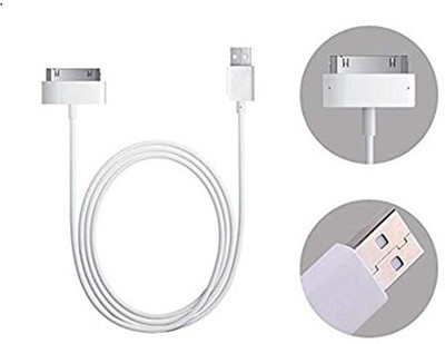 AlAreeb Lightning Cable 2.1 A 1 m PVC High-Speed Data & Charge Cable – Apple 30-Pin(Compatible with iPhone 4 / 4S / 4G, iPad 1/2/3, iPOD, White, One Cable)
