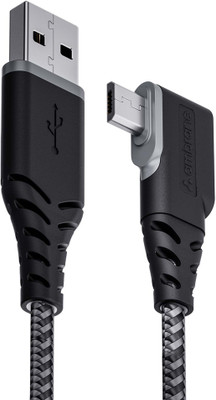 Ambrane Micro USB Cable 3 A 1.25 m ABLM-125(Compatible with Mobile, Black, One Cable)