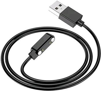 CRAYOTALK Magnetic Charging Cable 1 m Smartwatch Charging Cable(Compatible with Noise Thrill/Fireboltt - Ultimate/Cobra/Wonder Boat - Wave Magma/Blitzwolf, Black)