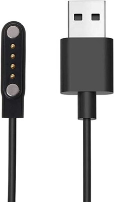 HexaGear Magnetic Charging Cable 1 A 0.7 m copper 360 Pro Bluetooth Calling Smart Watch 4 pin Charging Cable(Compatible with Fire-Boltt 360 Pro Charging Cable, BSW017, DO NOT WORK ANY OTHER SMART WATCH, Matt Black)