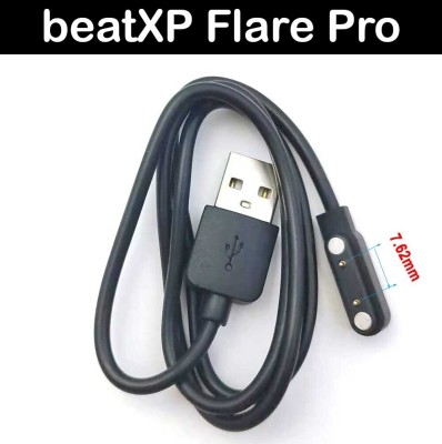 HexaGear Magnetic Charging Cable 2 A 0.3 m NA beatXP Flare Pro 1.39” HD Display Bluetooth Calling Smart Watch(Compatible with beatXP Flare Pro, Charging Cable, DO NOT WORK ANY OTHER WATCH, Black, One Cable)