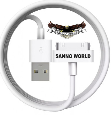 SANNO WORLD Magnetic Charging Cable 2.4 A 1.2 m USB Data Sync&Charger Cable for Apple i Phone 4/4s 3G iPhone iPod Nano USB Cable(Compatible with Mobile, White, One Cable)