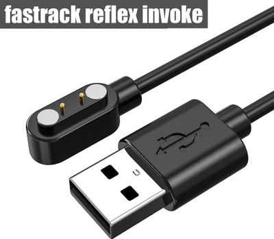 HexaGear Magnetic Charging Cable 2 A 0.5 m NA Fastrack Reflex Invoke Smart Watch Charging Cable(Compatible with Fastrack Reflex Invoke, DO NOT WORK ANY OTHER WATCH, Black, One Cable)