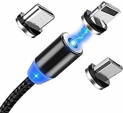 SANNO WORLD Magnetic Charging Cable 2.4 A 1 m 1.5 Amp Qualcomm Certified Car Charger(Compatible with Mobile, Black, One Cable)