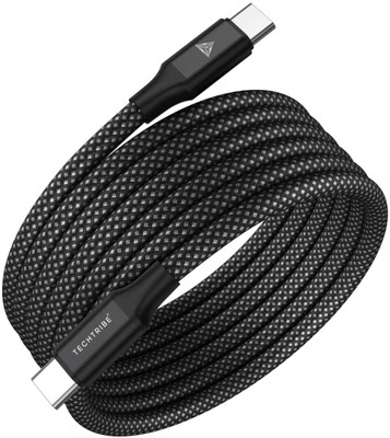 TechTribe Magnetic Charging Cable 3 A 1 m BRAIDED, NYLON, ABS TT4IN1METEL(Compatible with MOBILE PHONES, COMPUTER, LAPTOP, CAMERA, CAR CHARGING, Black)