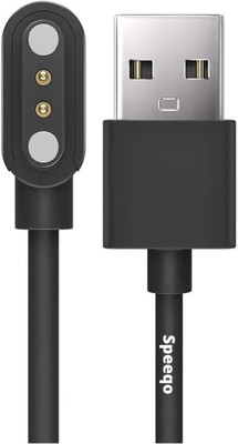 Speeqo Magnetic Charging Cable 0.45 m Suction Charger For 2 Pin (beatXP Marv Neo Smart Watch)(Compatible with beatXP Marv Neo Smartwatch, Black, One Cable)
