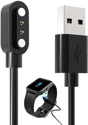 HexaGear Magnetic Charging Cable 1.5 A 1 m Metal Briaided Original Smart Watch Magnetic Charging Cable DO NOT WORK ANY OTHER SMART WATCH v1.26(Compatible with Noice ColorFit Ultra2 LE Watch Charging Cable, Black)
